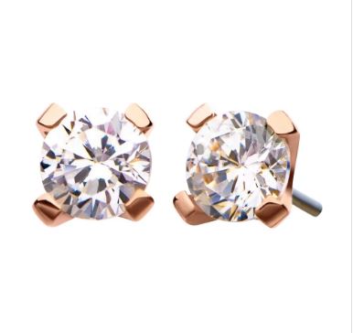 Oro 14k. Prong set - Rose Gold